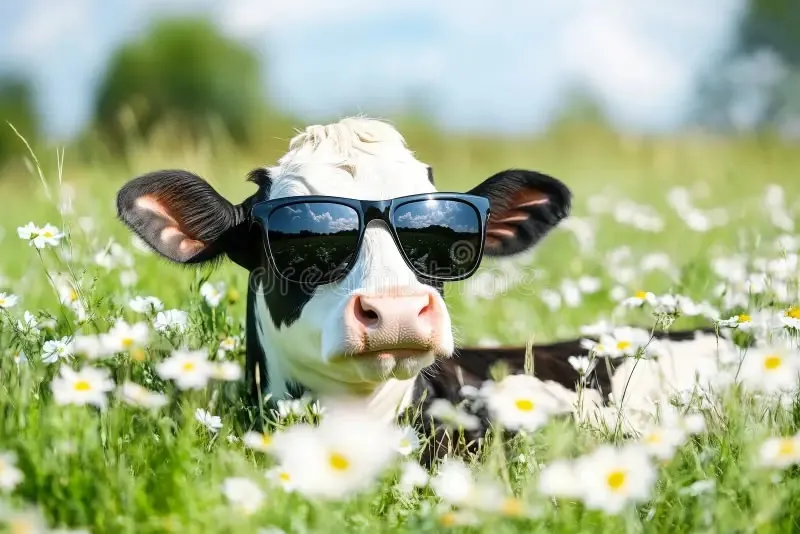 Vaca com óculos
